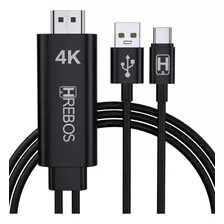 Cabo Adaptador Hdtv Hdmi Tipo-c Usb Hrebos Hs-152 