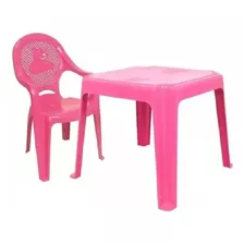Kit Mesa Cadeira Mesinha Infantil Decorada Plástico Antares