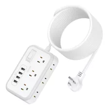 Enchufe Inteligente Marca Ntonpower/6 Tomas/4 Usb/blanc/25ft