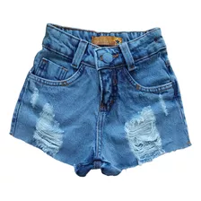 Short Jeans Menina Modelo Infantil Juvenil Moda Casual Mini