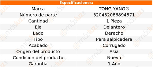 1- Moldura Salpicadera Delantera Der Kwid 19/23 Tong Yang Foto 2