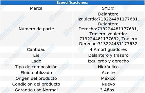 Jgo 4 Amortiguadores Hidrulicos Pointer 00-09 Syd Foto 2