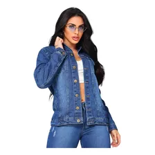 Jaqueta Jeans Feminina Tradicional Inverno Casaco Sem Lycra 