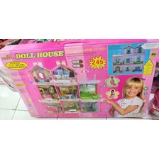 Casa Para Muñecas Barbie 3 Pisos 245 Piezas Navidad Luces