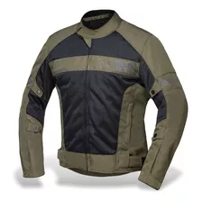 Campera Moto Clásica Evo-air Oliva-negro Verano. Ixs