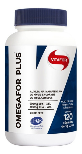 Suplemento Em  Cápsulas Vitafor  Omegafor Plus Gorduras Poliinsaturadas Em Pote 120 Un