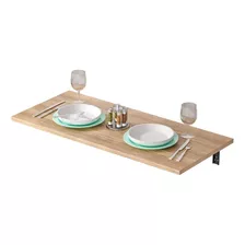 Mesa De Parede Dobravel Supensa Com Suporte 90x45 Tampa Palha Pés Preto