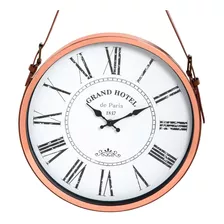 Reloj De Pared Metal Con Correa 38cm