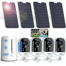 2nlf® Solar Camaras Seguridad Kit Exteriores Inalámbrica 2k