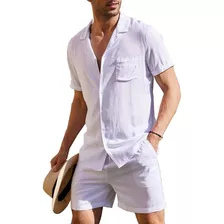 Conjunto De Camisa Para Hombre Casual Vacaciones Playa Moda