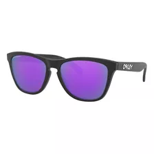 Lente Solar Oakley Frogskins Diseño Cuadrado Para Hombre Color De La Lente Violeta Color Del Armazón Negro Diseño Espejeada