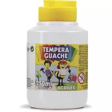 Tinta Tempera Guache Escolar Branco 250ml Acrilex