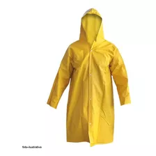 Capa Proteção Chuva Top Reforçada Amarela Impermeável Capuz