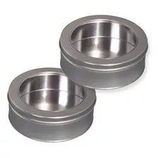 Lata Para Galletas Premium (paquete De 2) Platino Plateado C