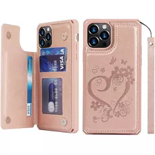 Funda Billetera Para iPhone 12 Pro Max 6.7 Rose Gold Cora...