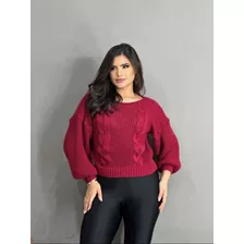 Blusa De Frio Trançada Cropped