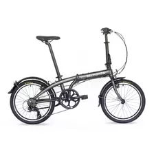 Bicicleta Urbana Plegable Belmondo 7 2024 R20 Frenos V, Aluminum, Linear Spring Cambio Shimano Tourney Ty500 Color Gris Oscuro Con Pie De Apoyo