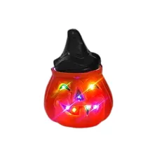 Caramelera De Calabaza De Halloween Con Luz Led