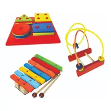 Kit De Brinquedos Pedagógicos Primeira Infância 3 Unidades