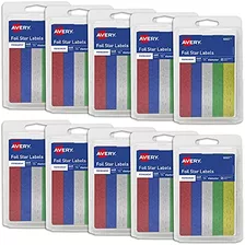 Foil Star Stickers, Assorted Colors, 440 Per Pack, 10 P...