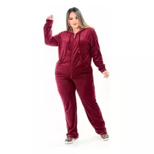 Conjunto Plush Plus Size Casaco + Calça Moda Maior Andressa