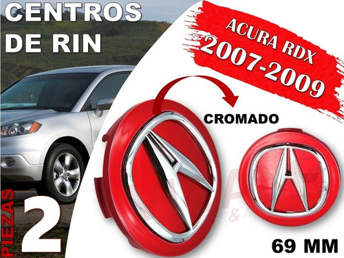 Par De Centros De Rin Acura Rdx 2007-2009 69 Mm (rojo) Foto 2