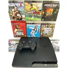 Playstation 3 Slim , Controle , Cabos , Jogos!!!