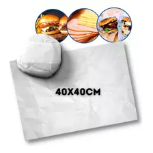 2kg Papel Acoplado Liso Frios Lanche Burger 40x40cm