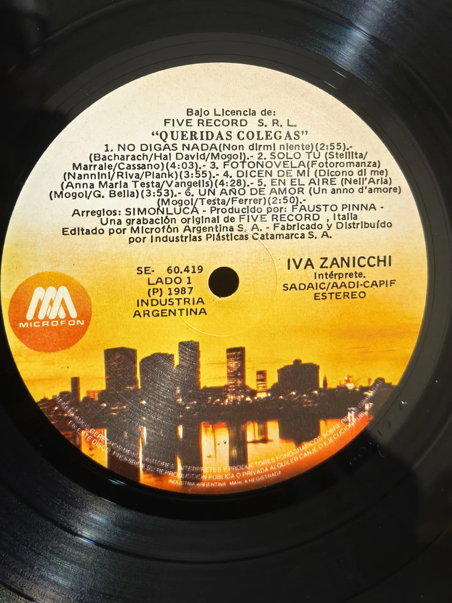 Iva Zanicchi - Queridas Colegas - vinilo 1987