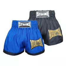  Kit 2 Pçs Shorts Muay Thai Strike Boxing Calção Bermuda