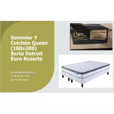 Sommier Y Colchón Queen (160x200) Serta Detroit Euro Resorte