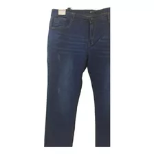 Jeans Elasticado Tallas Grandes Azul Rectos