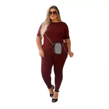 Conjunto Blusa E Calça Estilo Moletom Manga Longa Femininas