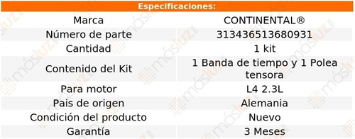 Distribucin Banda Kit 240 Volvo L4 2.3l 93 Continental Foto 3