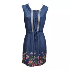 Vestido Feminino Casual Elegante Com Barrado Estampado Flor