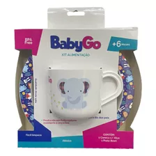 Kit Alimentação Bichinhos +6meses Prato Bowl+ Caneca- Babygo