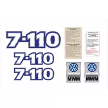Kit Adesivo Volkswagen 7-110 Emblema Mwm Caminhão Cmk08 Fgc