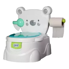 Bañito Entrenador Bebe Aeiou Oso Dispensador Musical Color Azul