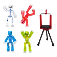 Zing Stikbots, Juego De 4 Figuras De Acción Transparentes