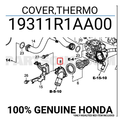 Tapa Carcaza Protector Termostato Honda Crv Civic Foto 3