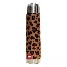 Termo Acero Inoxidable 1 Litro Forrado En Cuero Animal Print