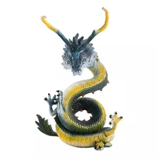 Estátua Do Dragão Chinês Realista Brinquedos Azul