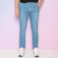 Calça Jeans Reta Lisa. - Azul Claro. - Kdu 1070