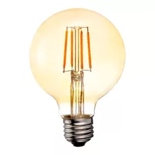 Lámpara Led Filamento Globo G95 Ambar 8w Vintage Interelec