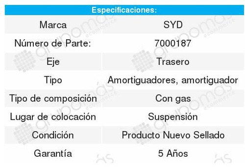 Amortiguadores Suspension Gas Trasero Acura Cl 01-03 Foto 2