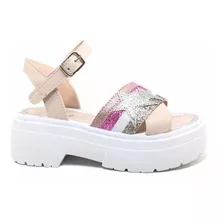 Sandalia Para Nenas Niñas Tiras Multicolor Estrella Brillo