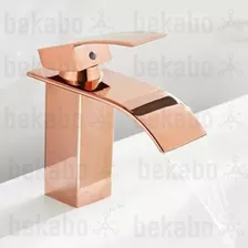 Torneira Cascata Monocomando Banheiro Lavabo Rose Gold Luxo