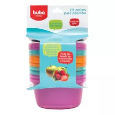 Kit 6 Potes 180ml P/ Papinhas Rosa Buba 6758