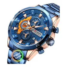 Relógio Curren Original Esportivo Aço Lançamento Luxo Quartz