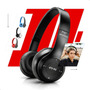 Fone De Ouvido Bluetooth Sem Fio Headset Regulável Corrida Treino Academia Entrada P2 Mp3 Para Smartphone Pc Desktop Over-ear Cowin - Preto